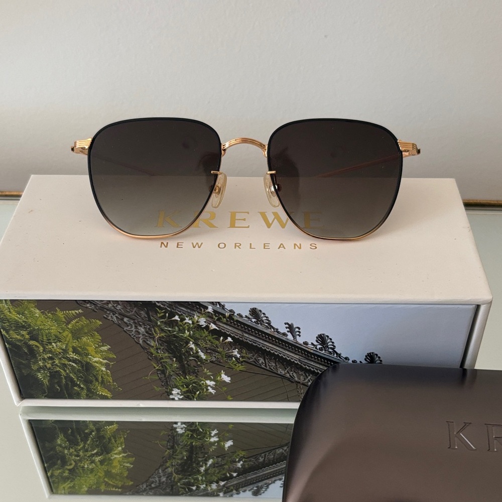 KREWE DALE Gold Frame Sunglasses with Black Lenses